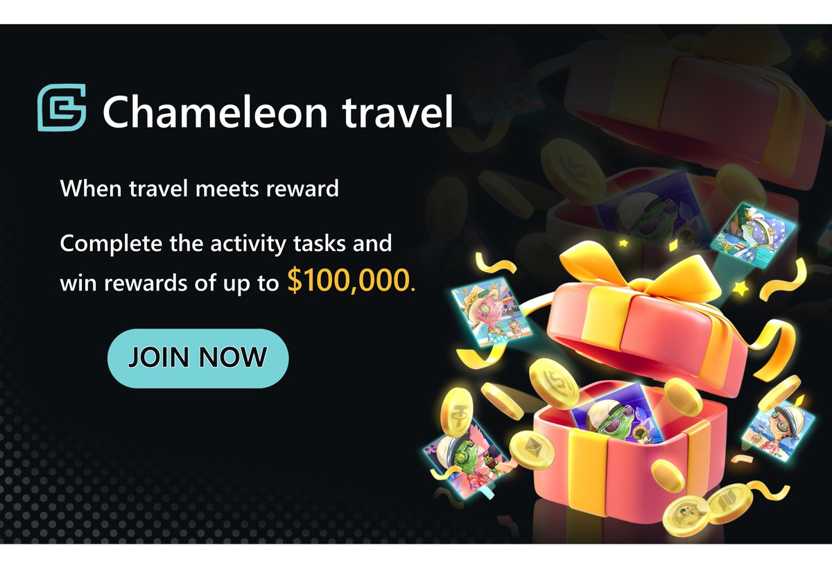 Join the summer heat with Chameleon Travel!☀️

Complete the platform's internal quests to win usdt and chameleon travel nft rewards!📷🌴

JOIN NOW👇
discord.com/channels/10731…