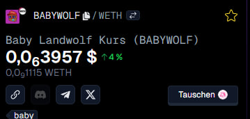 Gecko Terminal Socials updated for #BabyLandwolf! #0x68 $WOLF