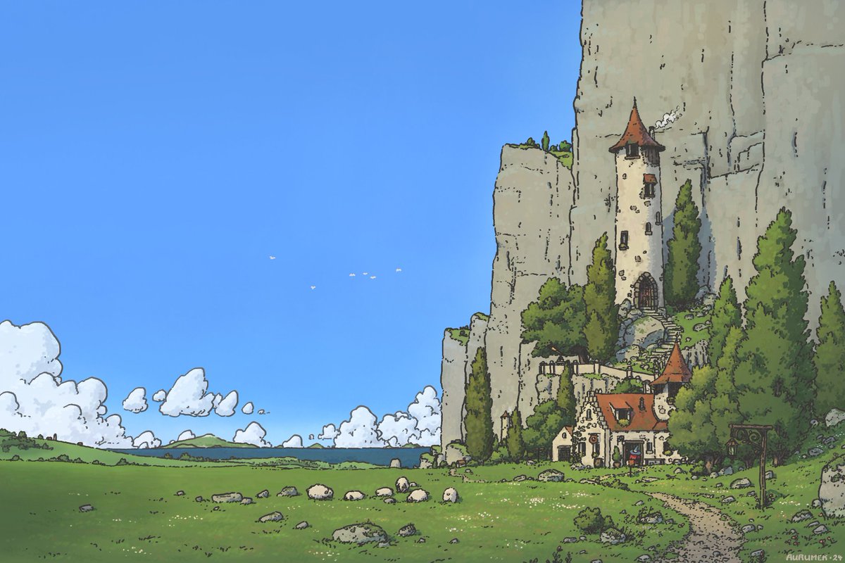 Aurumek_'s tweet image. Cliffside Hamlet 🌿