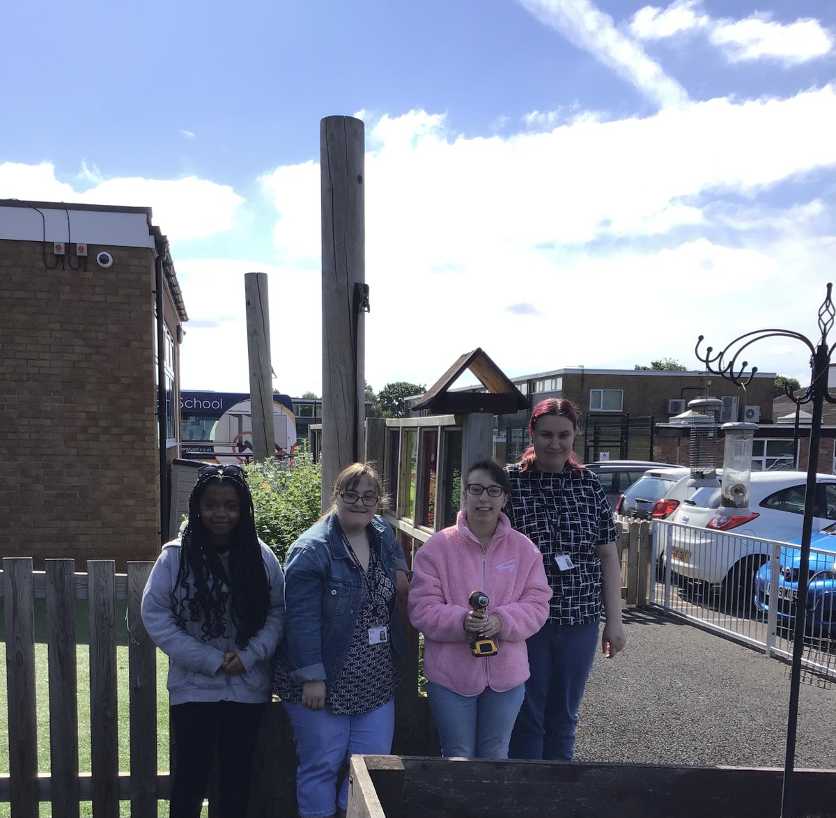 The ladies in live 1 have designed and built this from scratch along with painting it, they experienced using tools including drills, screwdrivers, and sandpaper. They really enjoyed it and are now working on another project.