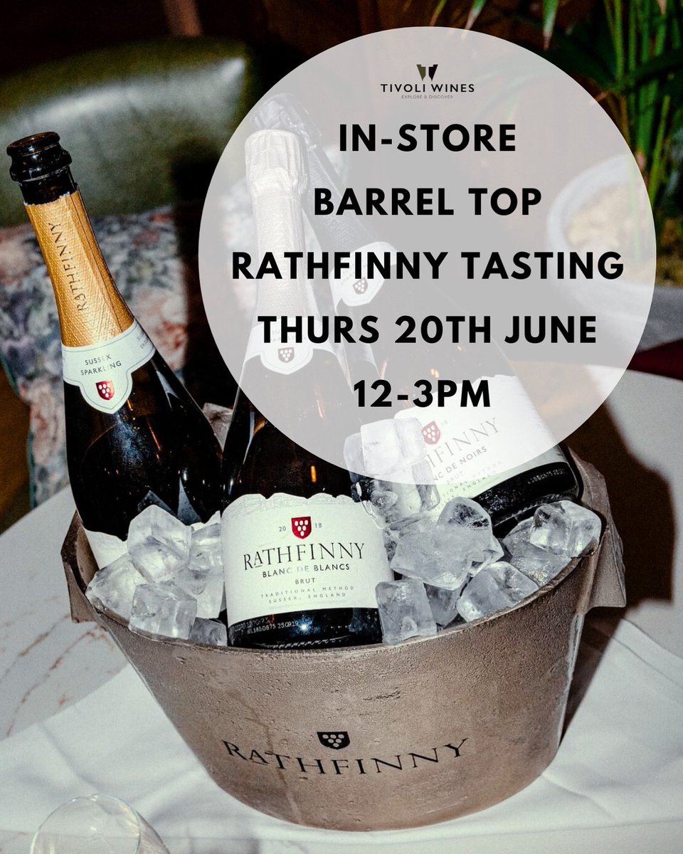 Swing by the shop tomorrow afternoon for a taste of <a href="/RathfinnyEstate/">Rathfinny Estate</a> wines for #englishwineweek!
