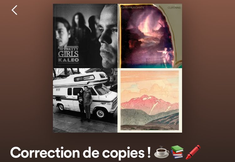 Y’a un génie qui a créé une playlist « correction de copies » sur Spotify !