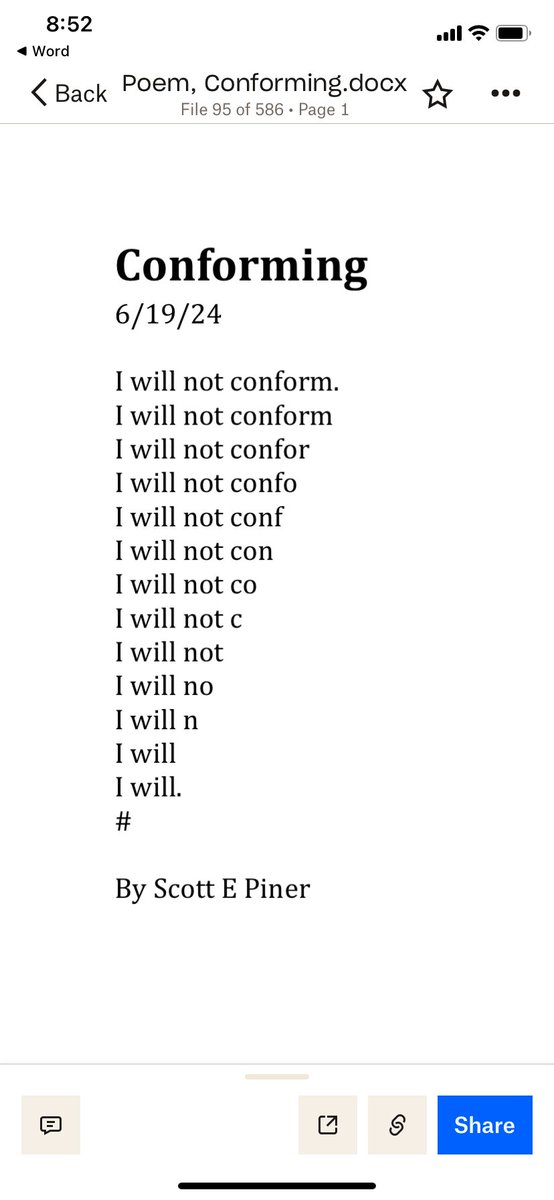 pinermagic's tweet image. Poem, Conforming. 
#poem #conform #freedom