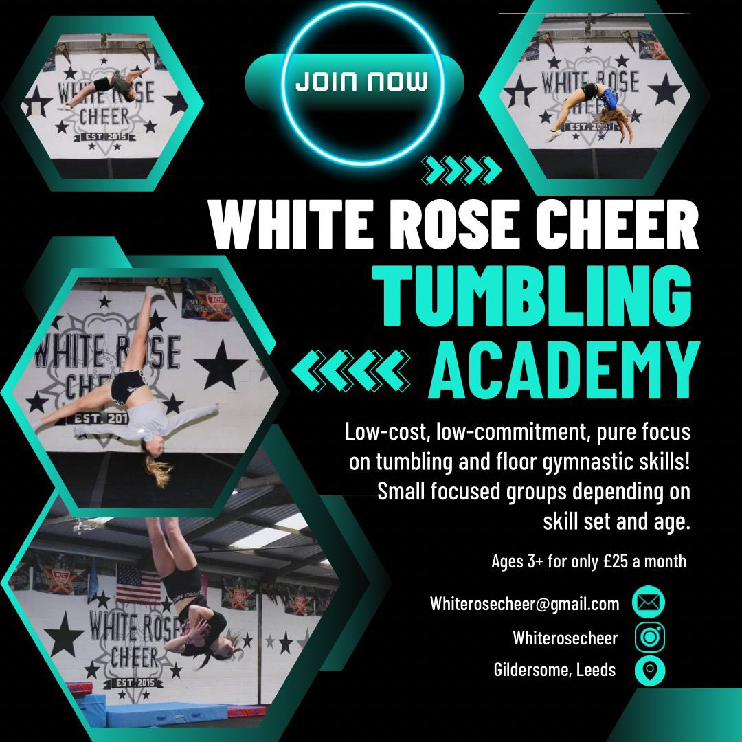 Interested in tumbling only?
Non-competitive cheer only? Or our regular program of local competitions? 

Sign up for Season 10 now! 

forms.gle/m6vDG1zjHdrY7B…