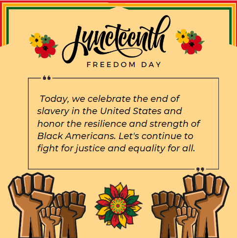 KGlovesLinux's tweet photo. Happy #Juneteenth! Today we commemorate the end of slavery in the U.S. and celebrate the enduring spirit of the African American community. Let's keep pushing for true freedom and equality. 🖤❤️💚 #FreedomDay #HistoryMatters https://t.co/Ll8VRSi8Wj