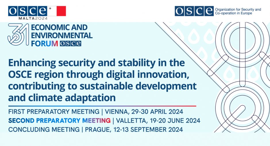 MTatOSCE's tweet photo. 📌🌿Today marks the start of the 2nd Preparatory Meeting of the 31st OSCE Economic and Environmental Forum in #Malta! 🌍

Organized by 🇲🇹 @OSCE24MT & the Office of the Coordinator of @OSCE Economic and Environmental Activities #OCEEA, the Forum gathers representatives from the @OSCE, participating States, and experts from various professional and academic backgrounds. 🤝

#EEFOSCE #StrengtheningResilience #EnhancingSecurity