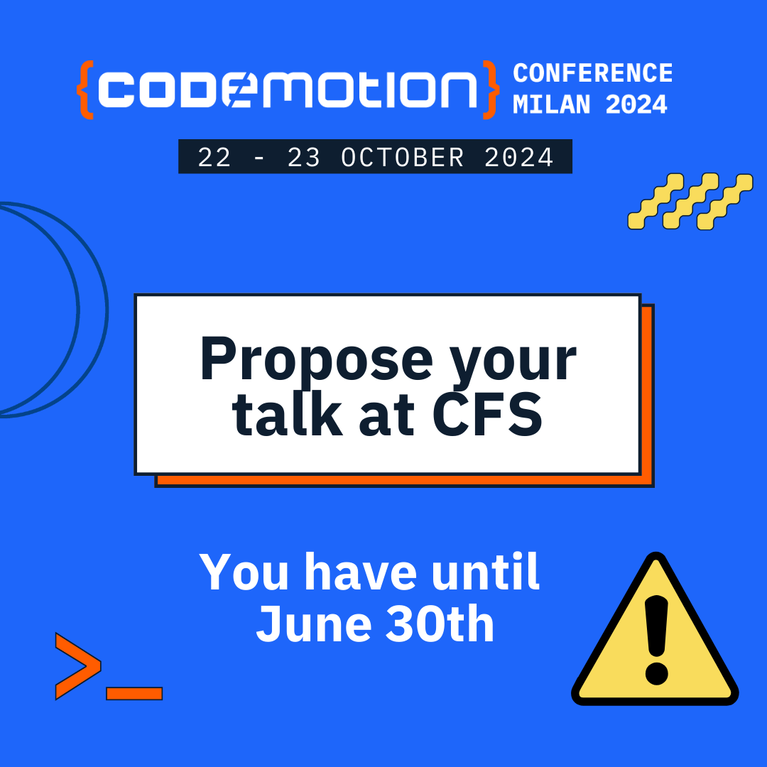 Framsia is a proud partner of <a href="/CodemotionIT/">Codemotion</a> <a href="/CodemotionWorld/">CodemotionWorld</a> community and conference!

The #CodemotionMilan24 #CallForSpeaker closes soon! Do you want to participate as a speaker?

Propose your talk by June 30: sessionize.com/codemotion-mil…

#CodemotionPartner