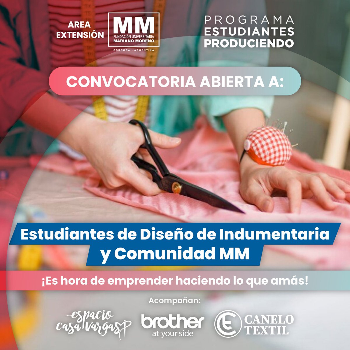 👗 Mariano Moreno Educación Superior invita a alumnos y egresados de la carrera Diseño de Indumentaria o cursos afines a participar de la convocatoria "Programa Estudiantes Produciendo".

Enterate de todo:

📲 mariano-moreno.com.ar/novedades-even…