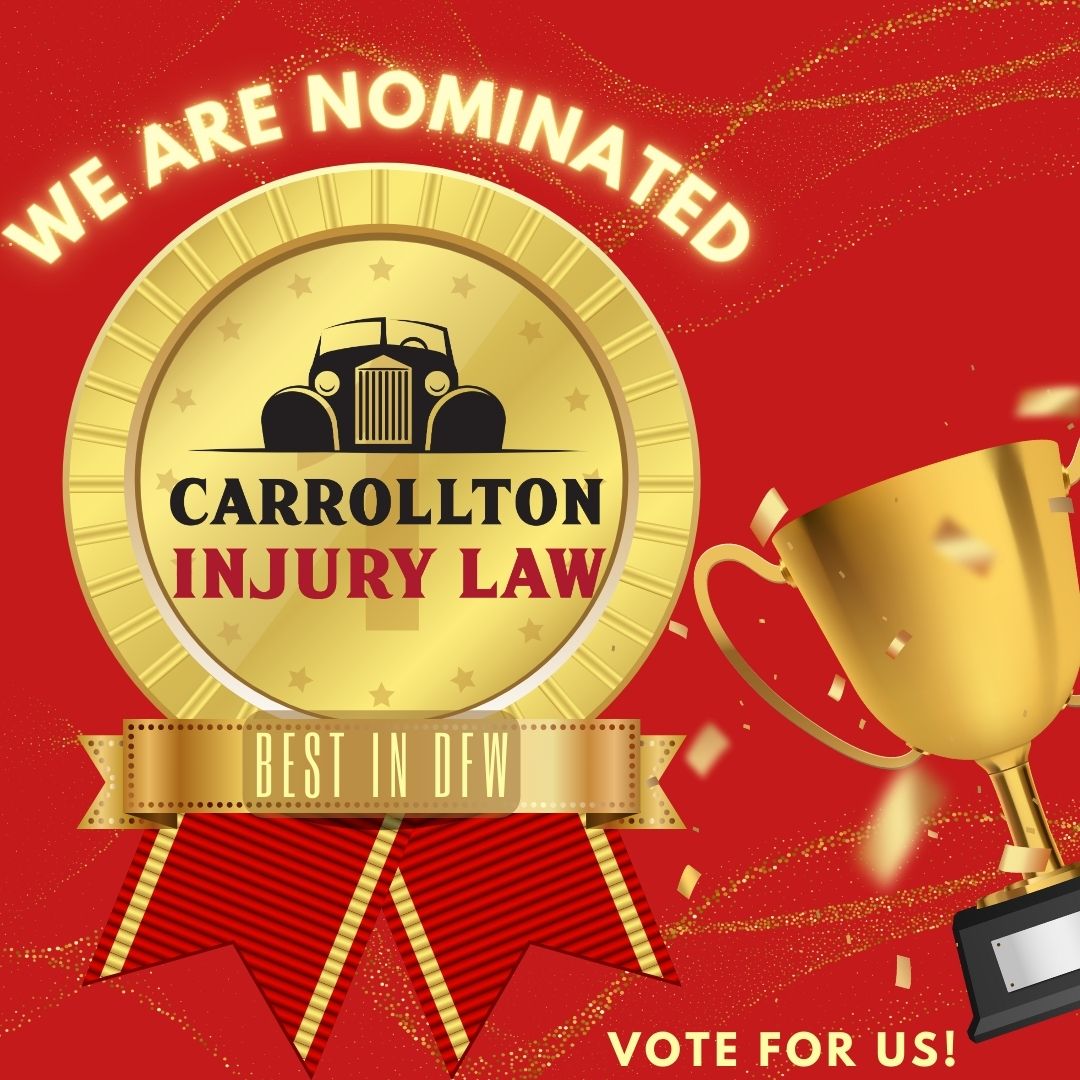 firm4injury's tweet photo. We're nominated for Best in DFW in these categories: Accident Lawyer, Law Firm, and Personal Injury Lawyer. Your votes can help us win. Vote for us at https://t.co/o0iHVeRdwb. You can vote every day in all three categories! #bestindfw #carrolltoninjurylaw #personalinjurylawyer https://t.co/PbAkE4b19q