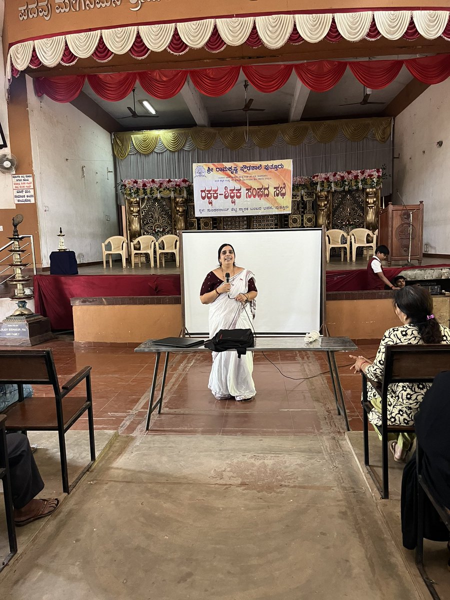 Team ACT held a parents workshop at Ramakrishna High School, Puttur. Dr. Ananya Lakshmi addressed parents on adolescent mental health challenges. The response from parents was very positive! #ACT #time_to_ACT #ngo