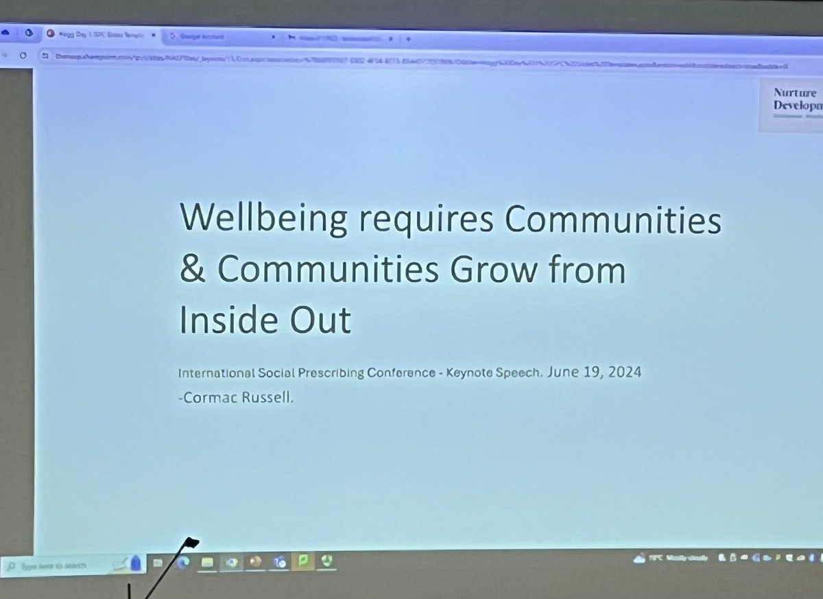 Declan O' Sullivan (@declanosucc) on Twitter photo Fascinating presentation on Asset Based Community Development and well-being #ISPC2024 #SocialPrescribing <a href="/CormacRussell/">Cormac Russell</a> Fascinating presentation on Asset Based Community Development and well-being #ISPC2024 #SocialPrescribing <a href="/CormacRussell/">Cormac Russell</a>