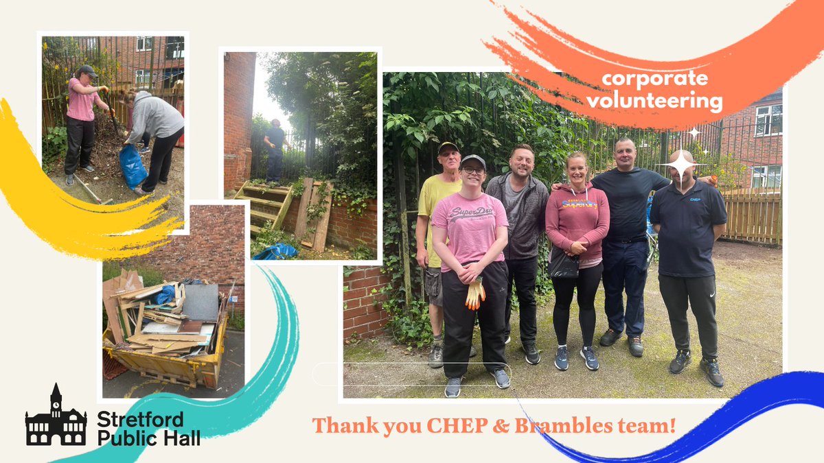 Stretford Public Hall (@stretfordphall) on Twitter photo This week we were joined by a hardworking team of helpers from <a href="/CHEPglobal/">CHEP Global</a> based in Trafford Park. We now have a tidy basement, clear yard and a very full skip!
Get in touch if your company is exploring options for giving social value in your community.
#corporatevolunteering This week we were joined by a hardworking team of helpers from <a href="/CHEPglobal/">CHEP Global</a> based in Trafford Park. We now have a tidy basement, clear yard and a very full skip!
Get in touch if your company is exploring options for giving social value in your community.
#corporatevolunteering