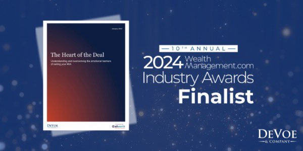DeVoe & Company (@devoeco) on Twitter photo 🎉We are thrilled to share that DeVoe & Company has been named a finalist in the Industry Research Provider category for the 2024 <a href="/wealth_mgmt/">WealthManagement.com</a> Industry Awards!
The Heart of the Deal report was created in partnership with <a href="/AllworthRetire/">Allworth Financial</a>. Congrats!
devoeandcompany.com/heart-of-the-d… 🎉We are thrilled to share that DeVoe & Company has been named a finalist in the Industry Research Provider category for the 2024 <a href="/wealth_mgmt/">WealthManagement.com</a> Industry Awards!
The Heart of the Deal report was created in partnership with <a href="/AllworthRetire/">Allworth Financial</a>. Congrats!
devoeandcompany.com/heart-of-the-d…