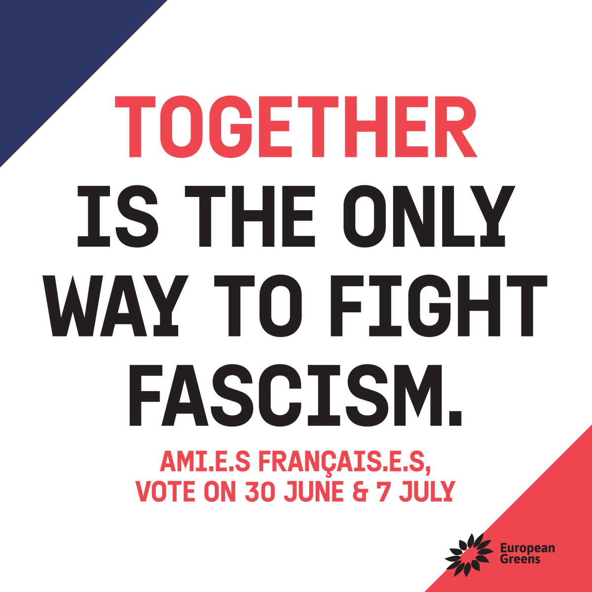 🌻We welcome the #NouveauFrontPopulaire in France, that brings together progressives, greens &amp; left parties.

💚Its platform opposes the far-right &amp; gives the French population a way to build a green, fair &amp; democratic society.

🇫🇷Don't let fascism win, vote on 30/06 &amp; 07/07
