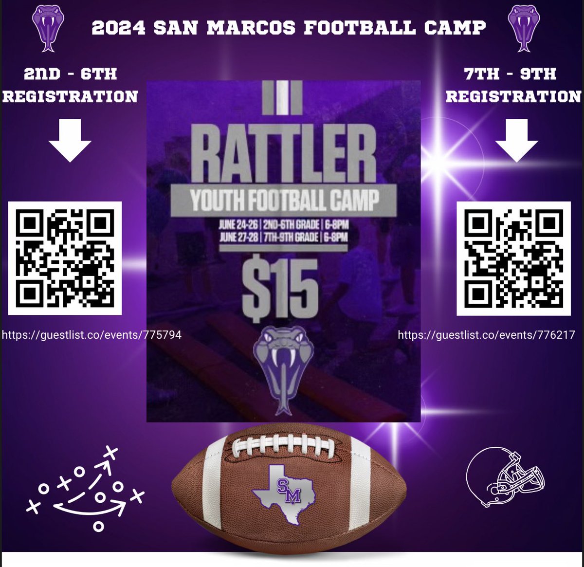 Coach Cogdill (@coachcogdill) on Twitter photo Rattler Football camp starts next week get signed up! Links will be in the comments. <a href="/jwalshrattler/">Coach John Walsh</a> <a href="/RattlerUp/">Rattler Athletics</a> <a href="/RattlersSM/">San Marcos Ratter Football</a> Rattler Football camp starts next week get signed up! Links will be in the comments. <a href="/jwalshrattler/">Coach John Walsh</a> <a href="/RattlerUp/">Rattler Athletics</a> <a href="/RattlersSM/">San Marcos Ratter Football</a>