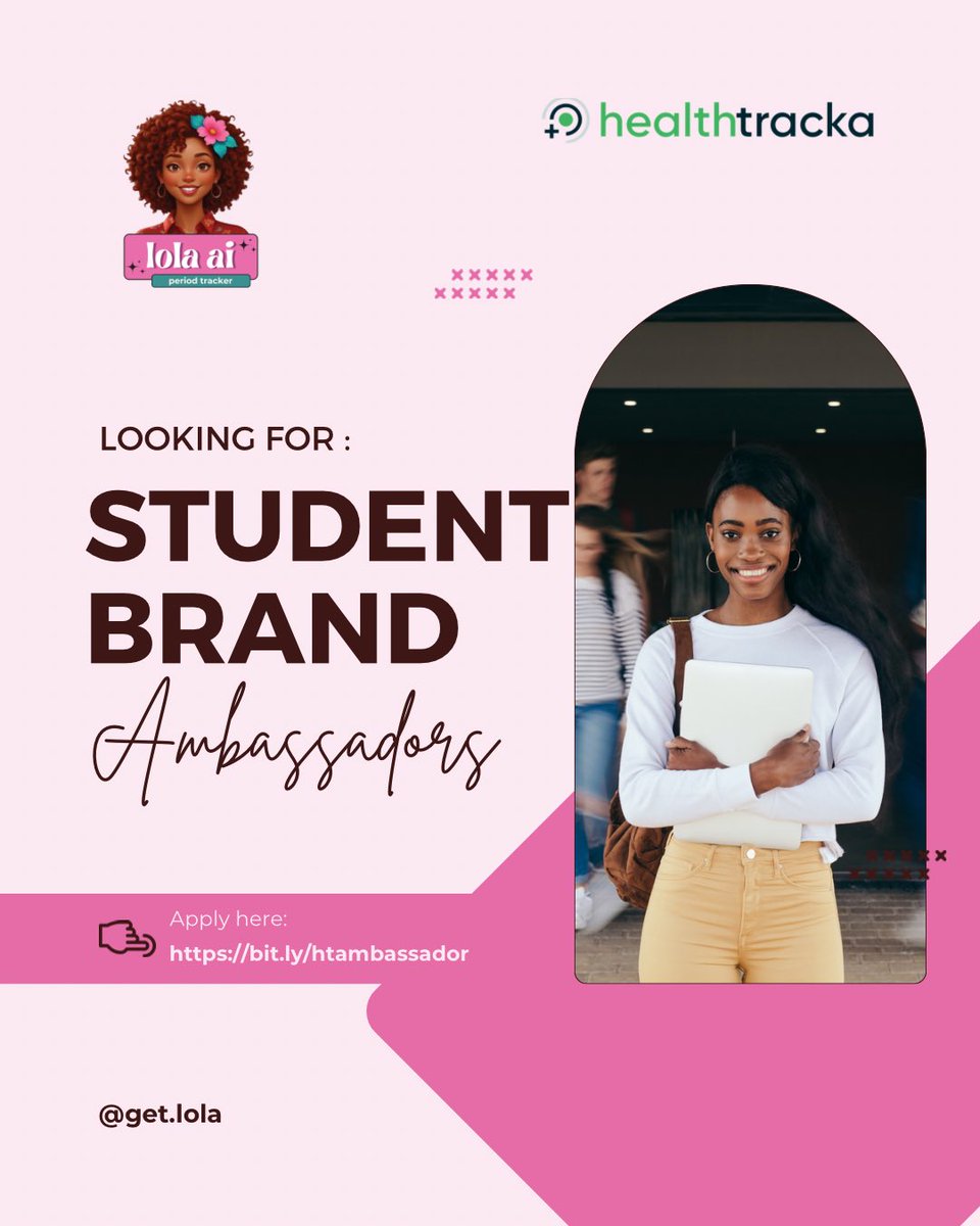 Are you a student in a Nigerian university ? Are you all about changing the narrative and conversation about periods? Are you passionate about women’s health?

If yes, then we want you to join the Lola Ai Ambassadorship Program. 

As a Lola AI Student Ambassador, you’ll:

1.