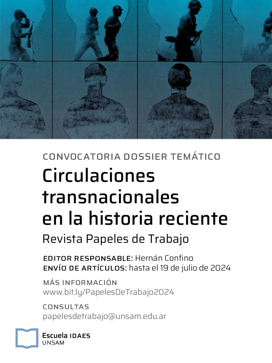 📣 ¡Último mes para el envío de artículos! Tenés tiempo hasta el 19/07/2024.  DOSSIER “CIRCULACIONES TRANSNACIONALES EN LA HISTORIA RECIENTE”.

Coordina Hernán Confino [<a href="/horadado/">Hernán Confino</a>].  

Más info en 👉 bit.ly/42KxirT