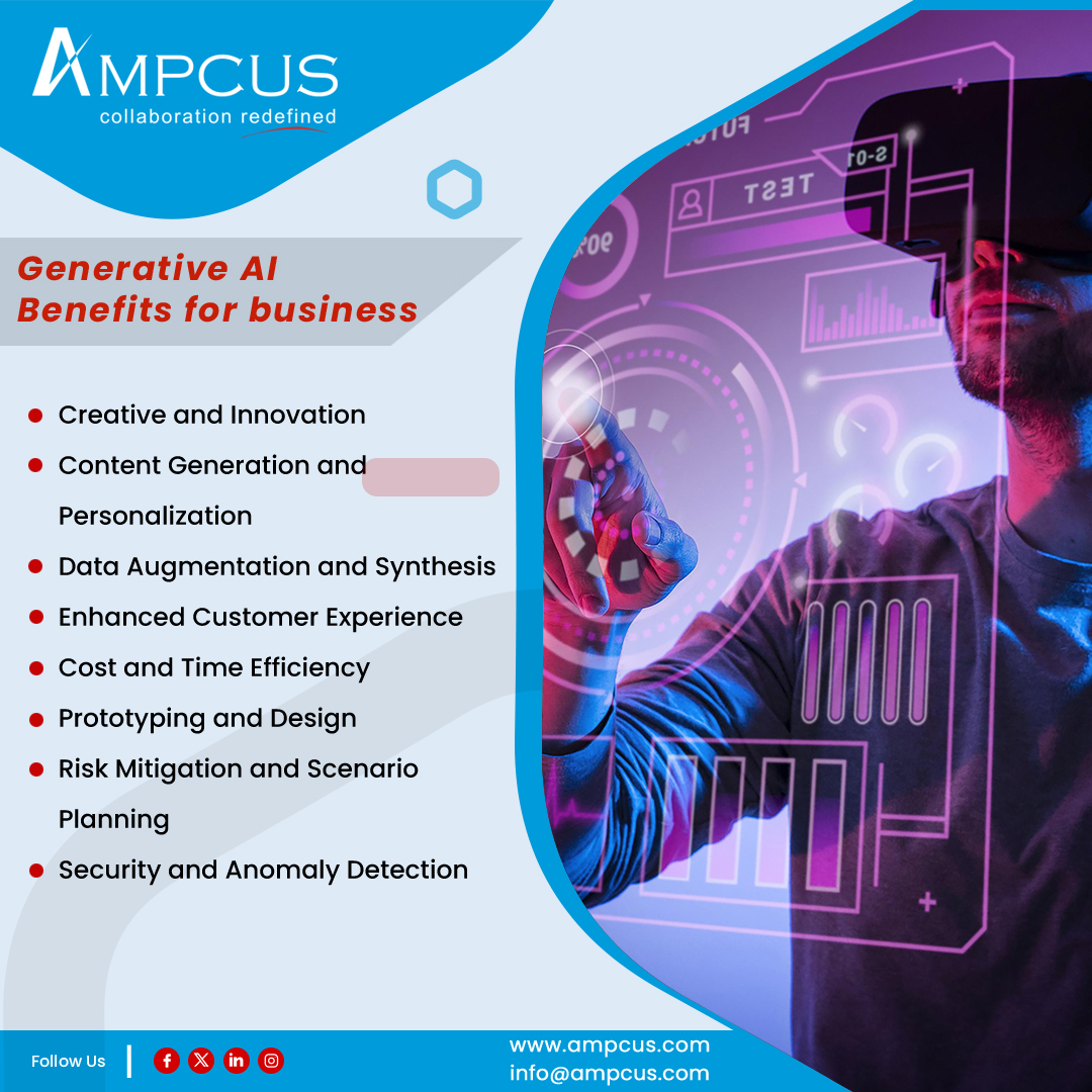 Ampcus_mktg's tweet photo. Generative AI offers several benefits to businesses across various industries. | @Ampcus_mktg
Please Reach Us For More Details...
📧 info@ampcus.com
📞 +1-703-637-7299
#Ampcus #AmpcusInc #AI #ArtificialIntelligence #MachineLearning #GenerativeAI #ConversationalAI https://t.co/ih8rHlLUA4