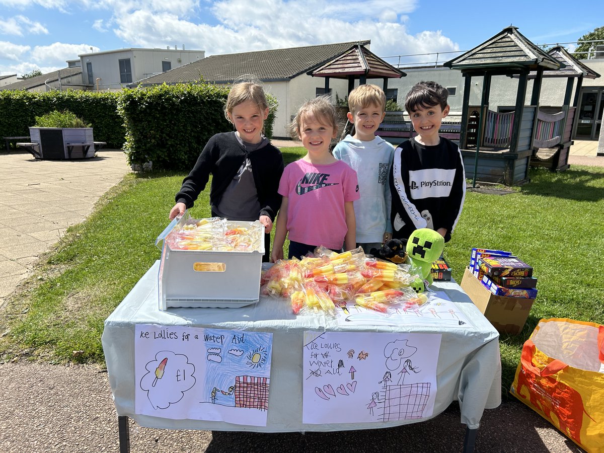P1/2 learned about the lack of clean water across the world which means some children spend their time collecting water instead of accessing school. They were inspired to take action and organised an ice lolly sale at our school picnic where they raised over £300 for Water Aid!