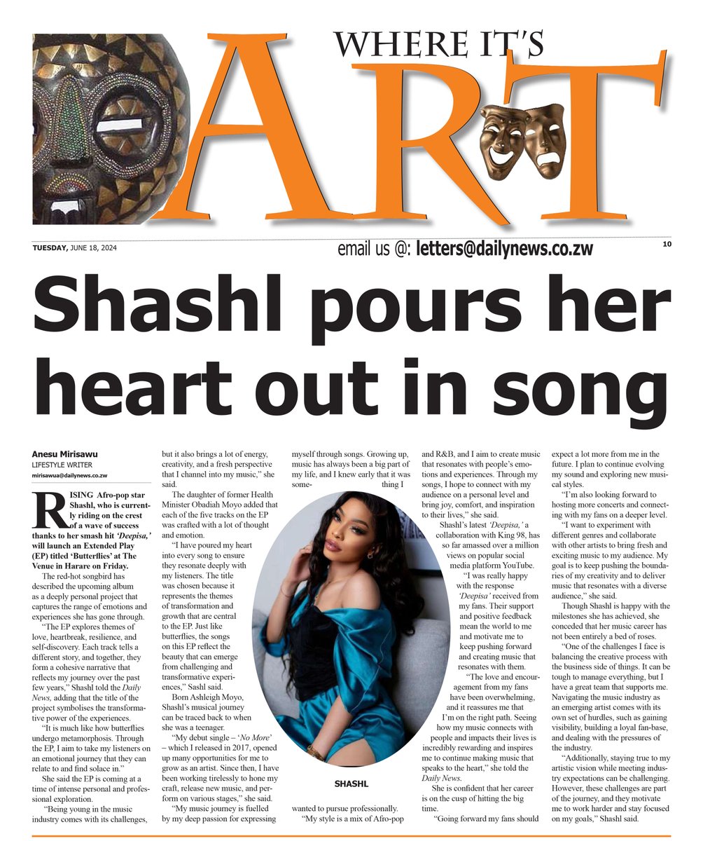 SHASHL (@shashl_zw) on Twitter photo Four days to go....  
#ShashlEPlaunch #butterfliesEP  #Shashl Four days to go....  
#ShashlEPlaunch #butterfliesEP  #Shashl