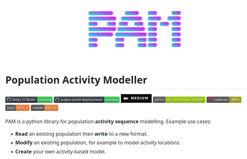 robinlovelace's tweet photo. The PAM (Population Activity Modeller) project is an open source activity-based transport modelling framework by Arup, good to see it's still actively developed and forming the basis of some real-world project. #ModellingWorld https://t.co/LAO7FWTF06