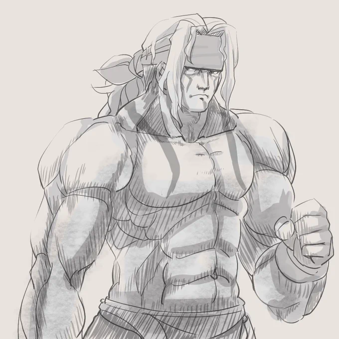 そういえば筋肉キャラ全然描いてないから練習せにゃ...アレックス参戦マダー? (・∀・)ノシ旦 チンチン 