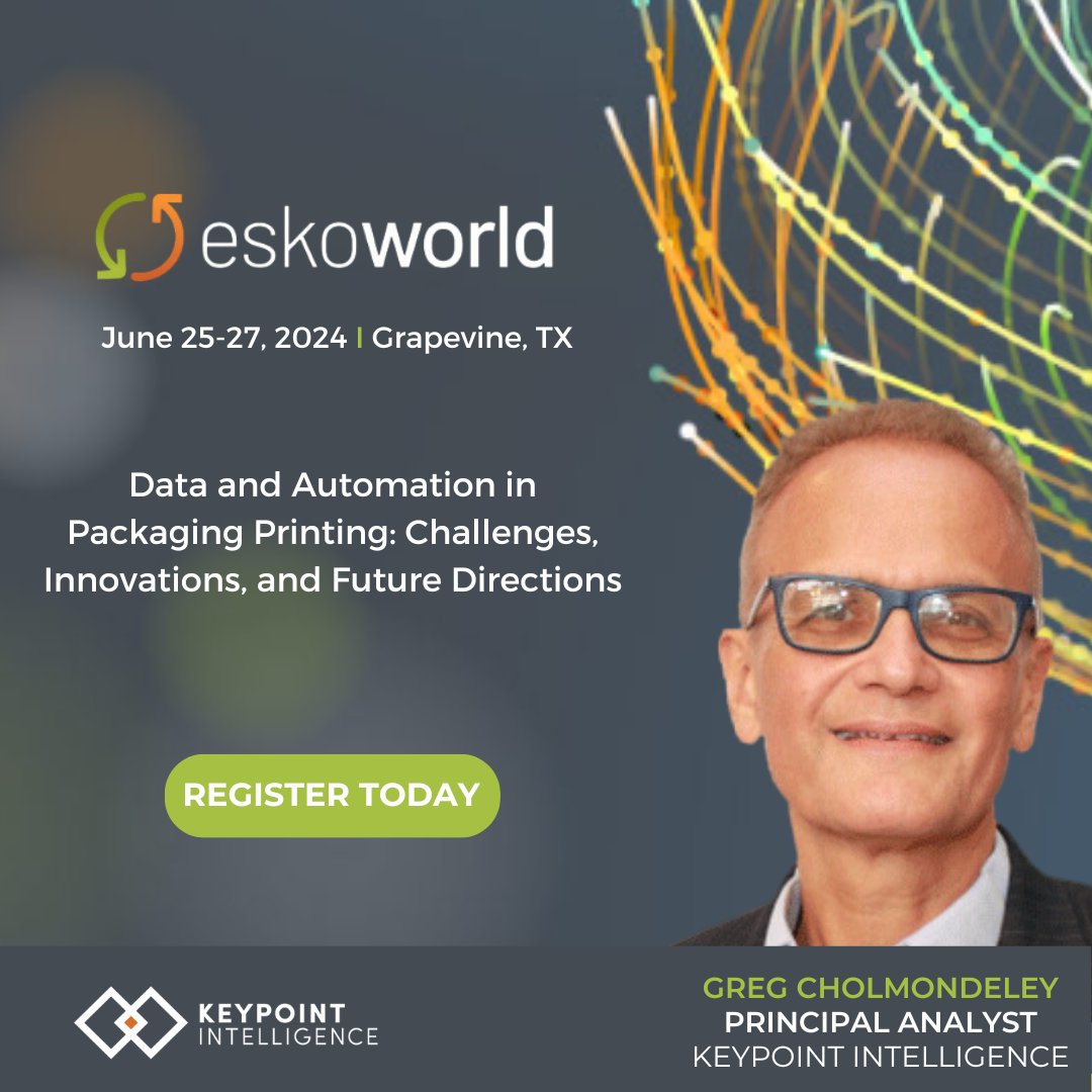 Keypoint Intelligence (@keypointintel) on Twitter photo We’re thrilled to announce that Greg Cholmondeley, Principal Analyst at <a href="/KeypointIntel/">Keypoint Intelligence</a>, will be a keynote speaker at #EskoWorld 2024, from June 25-27 in Grapevine, Texas. The event will cover industry trends, best practices, and more!
➡️Learn more: hubs.li/Q02Ct0250 We’re thrilled to announce that Greg Cholmondeley, Principal Analyst at <a href="/KeypointIntel/">Keypoint Intelligence</a>, will be a keynote speaker at #EskoWorld 2024, from June 25-27 in Grapevine, Texas. The event will cover industry trends, best practices, and more!
➡️Learn more: hubs.li/Q02Ct0250