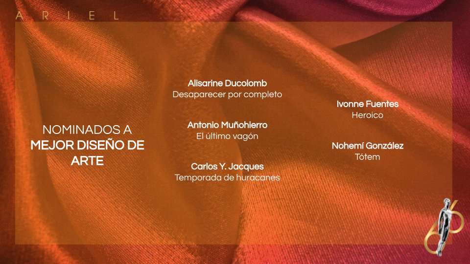 AcademiaCineMx's tweet photo. Nominados #Ariel66 a Mejor Diseño de Arte. https://t.co/qrD9gb4N5O