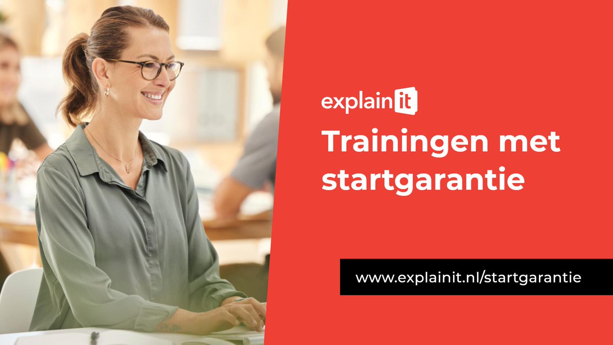 ExplainiT_NL's tweet photo. Schrijf je in voor een training met startgarantie! 📷

Schrijf je snel in, want de beschikbare plekken zijn doorgaans razendsnel volgeboekt.

Bekijk de trainingen hier!👇

https://t.co/5ltueV1QVG

#startgarantie #trainingen #explainiT #gegarandeerdstarten https://t.co/RUTNyr34xw