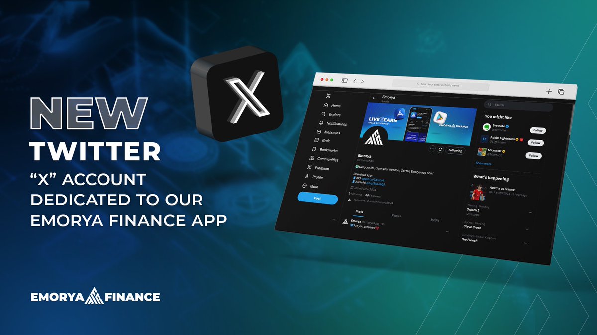EmoryaFinance's tweet image. 📣Emorya Finance has now a new X account dedicated to the Emorya app!

📲We invite everyone to follow our second Twitter page for the latest updates and news about the Emorya Finance app.

🔗 x.com/EmoryaApp

Thank you for your support!

#crypto #app #blockchain…