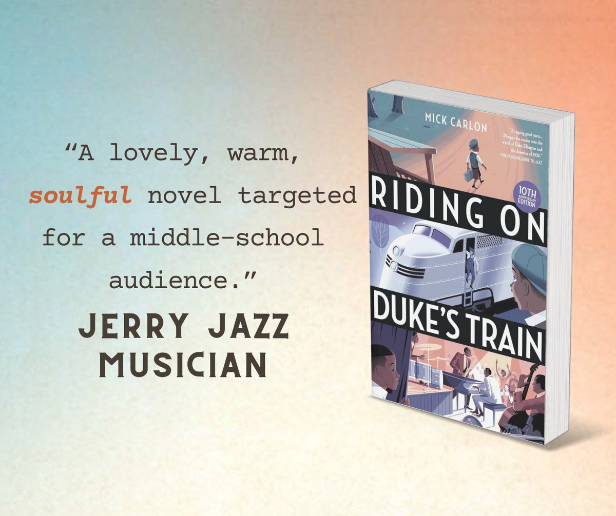 Leapfrog Press (@leapfrogpress1) on Twitter photo New review from <a href="/JerryJazzMusic/">Jerry Jazz Musician</a> for Mick Carlon’s Riding on Duke’s Train. Did you notice our new 10th anniversary edition? 🎷
.
.
#DukeEllington #Jazz #MiddleGrade #HistoricalFiction New review from <a href="/JerryJazzMusic/">Jerry Jazz Musician</a> for Mick Carlon’s Riding on Duke’s Train. Did you notice our new 10th anniversary edition? 🎷
.
.
#DukeEllington #Jazz #MiddleGrade #HistoricalFiction