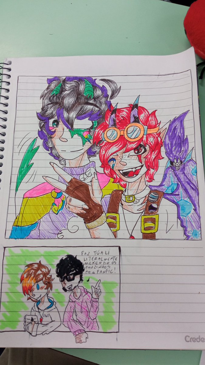 Desenho aleatório que fiz em aula :>
#fanart #lapuh #irmandade #art #drawing 

...

A ideia do meu irmão embaixo