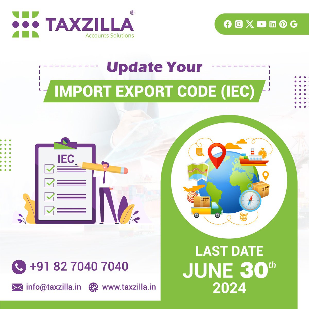 taxzilla_in's tweet photo. Attention: All Importers and Exporters,

Follow @taxzilla_in

#taxzilla #tax #gst #tuticorin #incometax #startup #exim #taxsolutions #iec #import #export #importer #exporter #dgft #iecupdate #iecode #foreigntrade #shipping https://t.co/t6VwWSTJfK