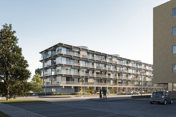 MASSLAB_PT's tweet image. MASSLAB's Plot V addresses the housing crisis by promoting social cohesion with a multifamily building for accessible rental housing. It aims to provide affordable options for families struggling to find homes. The project focuses on cost-efficient and eco-friendly design.