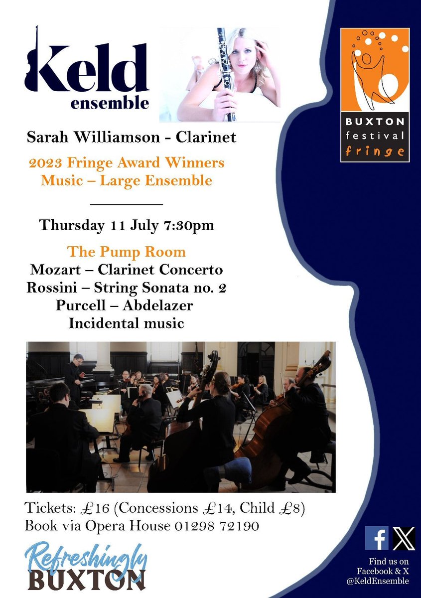 KeldEnsemble's tweet photo. Looking forward to our return to @buxtonfringe next month. 🎻🎶 @BuxCHE 
Tickets are here: An Evening Of Classics: Mozart, Rossini, Purcell | Buxton Opera House https://t.co/YqYaSejt0Z