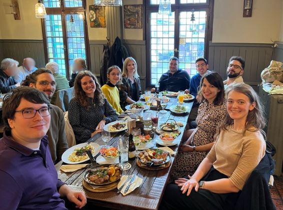 Great people and good food at Sandra´s farewell party 🥳Looking forward to seeing you again after your parental leave🤰 Goodbye to Sandra and a very warm welcome to the new #grk2376 coordinator Thea!🙌