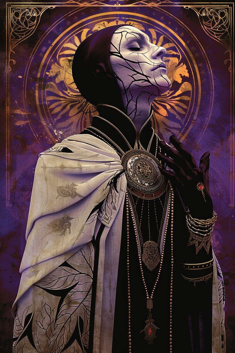 wtrekell's tweet photo. In a dystopian world, enigmatic figures embody power, mystery, and dark beauty, each one a guardian of secrets, wrapped in shadows and arcane symbols.

The court of Shadows: https://t.co/wx1P7CUIYS 

#wtrekell #ReapersCourt #AIArt #Midjourney #Knight #Fantasy #DarkFantasy https://t.co/I0r8Qf6whs