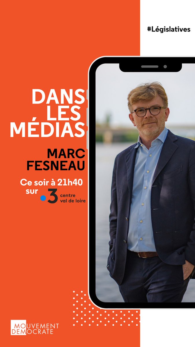 MFesneau's tweet photo. Retrouvez-moi ce soir sur @F3Centre en partenariat avec @FBOrleans pour le débat du 1er tour des législatives de la première circonscription de Loir-et-Cher.

Rendez-vous à partir de 21h40 :
https://t.co/ytJcT5BBJE https://t.co/Bf4hDUbhob