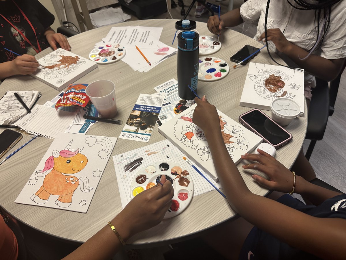 wssugems's tweet photo. After a paint session Monday, the GEMMERS requested even more arts and crafts Tuesday! Why not? :) @WSSURAMS @WSSUTeachEd https://t.co/ZZyQSp9pgR
