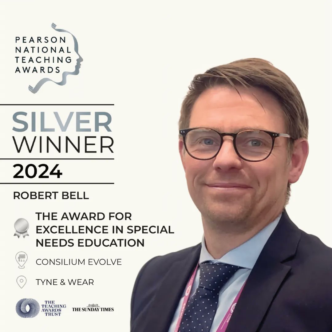 consiliumat's tweet photo. There’s nothing we love more than celebrating our teachers and what better time to than on #ThankATeacherDay. 

We are so excited to announce that Robert Bell Headteacher at @ConsiliumEvolve is a Silver Winner in the @TeachingAwards 🌟🏅

CONGRATULATIONS ROB! 🙌
#ClassroomHeros https://t.co/pI0BGRdor4
