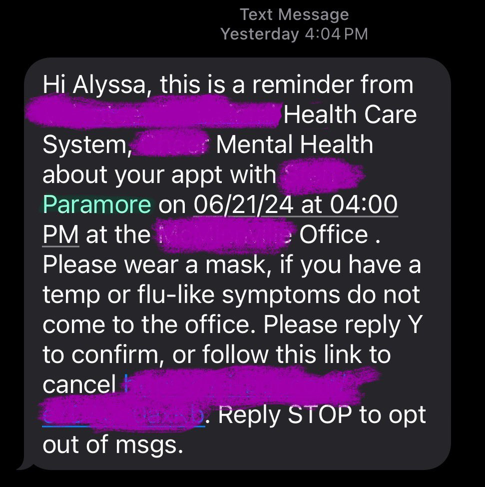 I’m pretty sure it’s a good sign when your therapists last name is also the name of your favorite band… me &amp; him just became best friends 😂🤘🏻🤍<a href="/paramore/">paramore</a> <a href="/gooddyeyoung/">Good Dye Young 🌈</a> <a href="/FueledByRamen/">Fueled By Ramen</a>