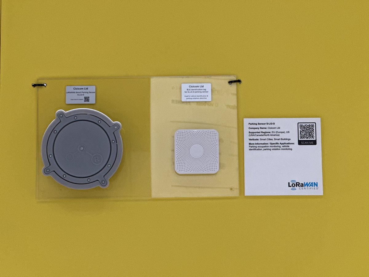 🚗✨ Big News from Munich! ✨🚗
We're excited to showcase our cutting-edge products at LoRaWAN Live in Munich today and tomorrow! Come see our innovative parking sensor S-LG-I3 and identification tag featured on the LoRaWAN marketplace wall. 
#LoRaWANLive #SmartParking #Cicicom