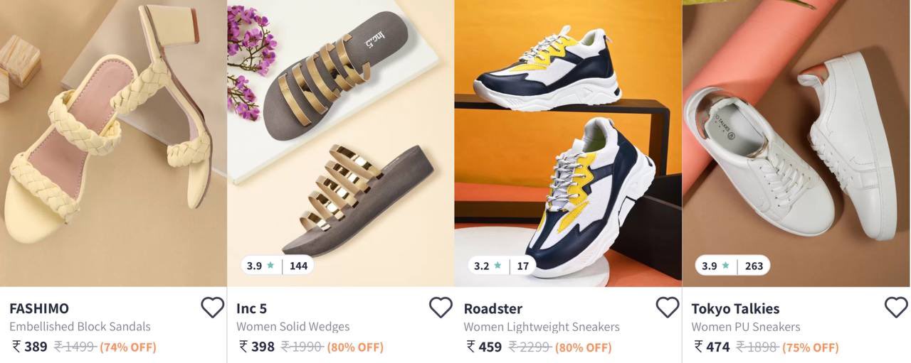 Myntra flat footwear new arrivals