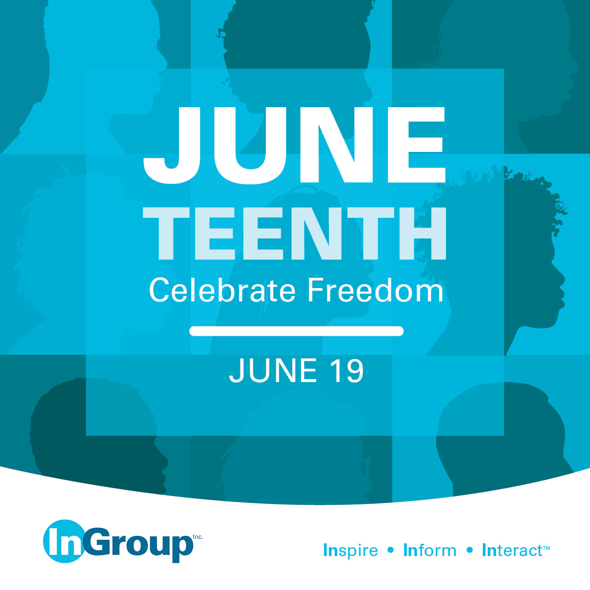 ingroupinc's tweet photo. We at InGroup are proud to join in the annual observance of Juneteenth and honor the history of this celebration of freedom. Our offices will be closed on Wednesday, June 19, 2024 to mark the federal holiday. 
#Juneteenth #Freedom #June19 #JuneteenthHoliday #CelebrateFreedom https://t.co/yFvy0vWo1u