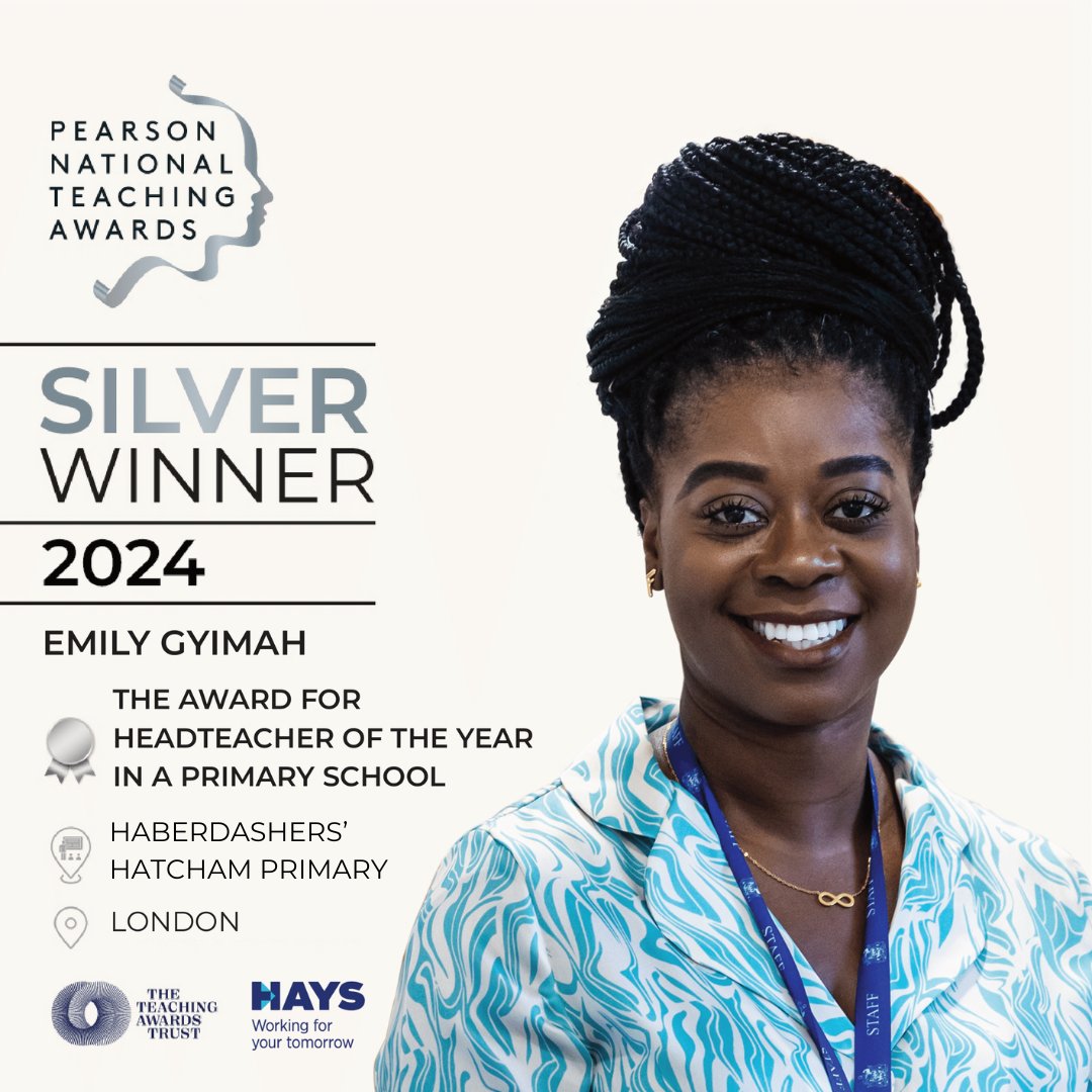 Hatcham Primary are excited to announce that Miss Gyimah is a Silver Winner in the Pearson National Teaching Awards- Headteacher of the Year in a Primary School! Congratulations Miss Gyimah everyone here at Hatcham are incredibly proud!🎉🎉