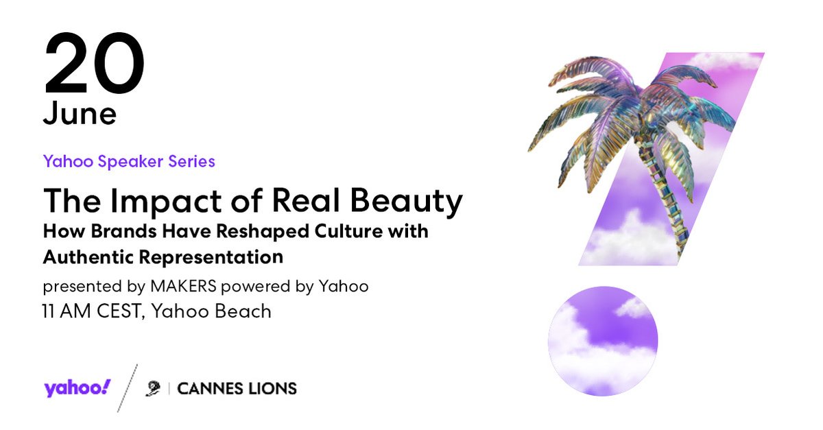 At 11am, explore "The Impact of Real Beauty..." presented by MAKERs with Alessandro Manfredi and Firdaous El Honsali (<a href="/Dove/">Dove</a>), Lisa McKnight (<a href="/Mattel/">MATTEL</a>), Stacy Malone (<a href="/Pinterest/">Pinterest</a>), Alicin Reidy Williamson (<a href="/Yahoo/">Yahoo</a>), moderated by Jess Weiner.

Sign up: yhoo.ly/45udhHs