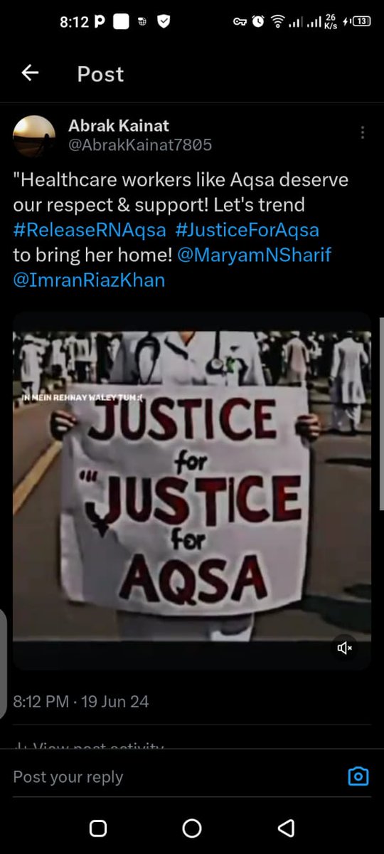 Aneela4545's tweet photo. Imran Riaz Khan, your journalism has the power to inspire change! Please use your platform to secure Nurse Aqsa's release. #ReleaseRNAqsa https://t.co/MERsuEmYXT