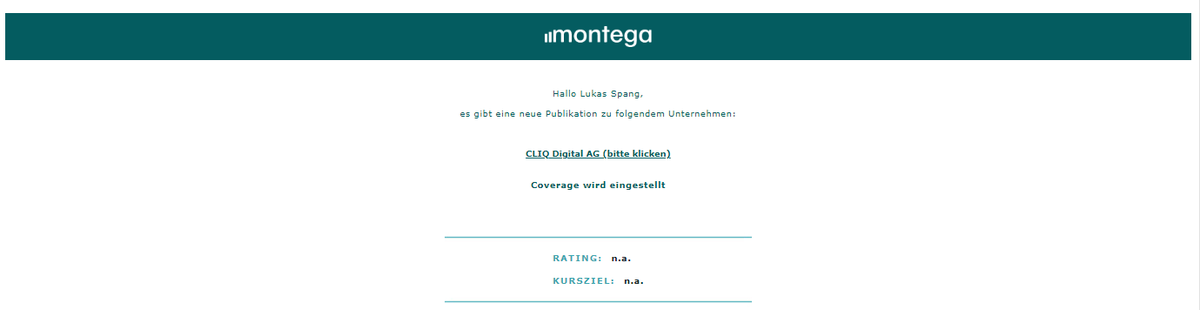 l_m_s15's tweet photo. Nun stellt auch Montega das Research zu #CliqDigital ein. Ob weitere folgen? https://t.co/rNPFnzHERF