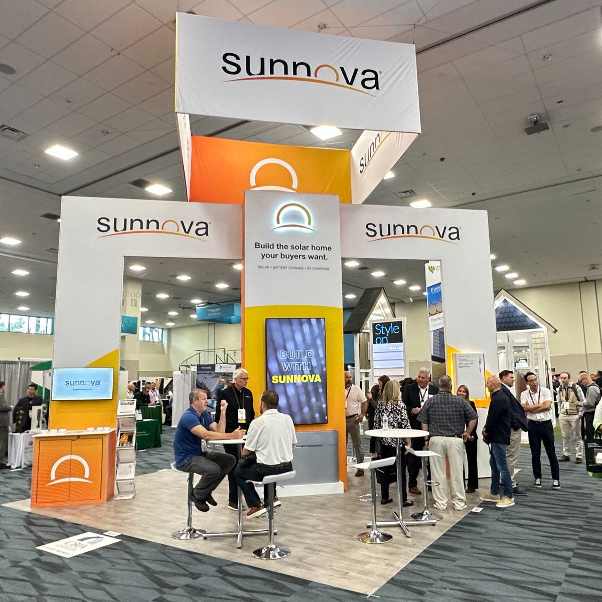 SunnovaEnergy's tweet photo. We'll be here at the @PCBC_TheShow today and tomorrow at Booth 909 connecting, learning, and sharing about our innovative solutions that can help you #BuildWithSunnova.

Head over to our booth for a Happy Hour today at 3-5PM. https://t.co/F9yIxEzORL