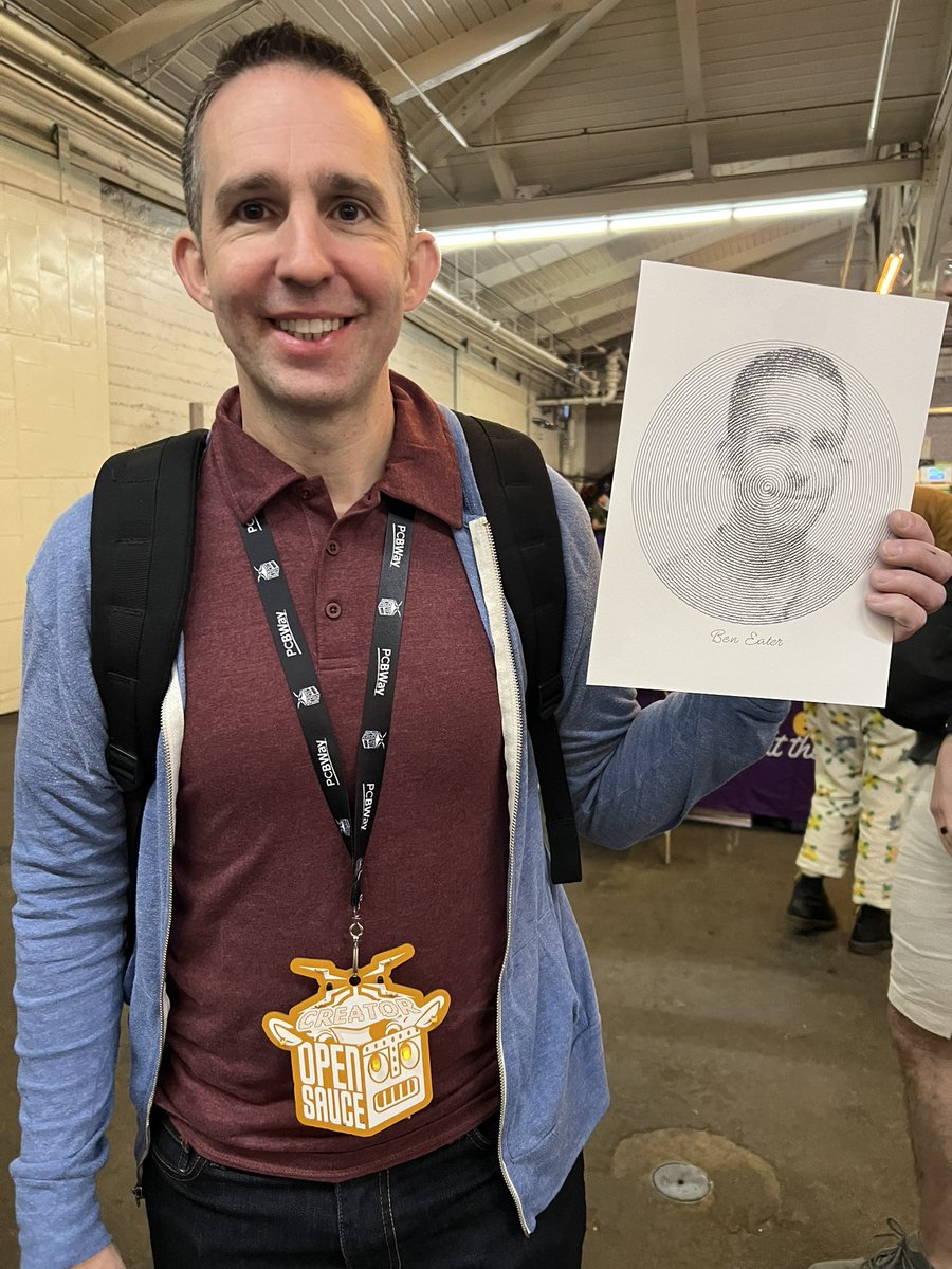 bantamtools's tweet image. breadboarding is not a crime!
@beneater with his portrait plotted on #NextDraw